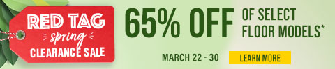 Red tag clearance sale - 65% off of select floor models - Shop Now