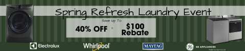 Spring Refresh Laundry Event - Save up to 40% Off + $100 Rebate - Shop Now