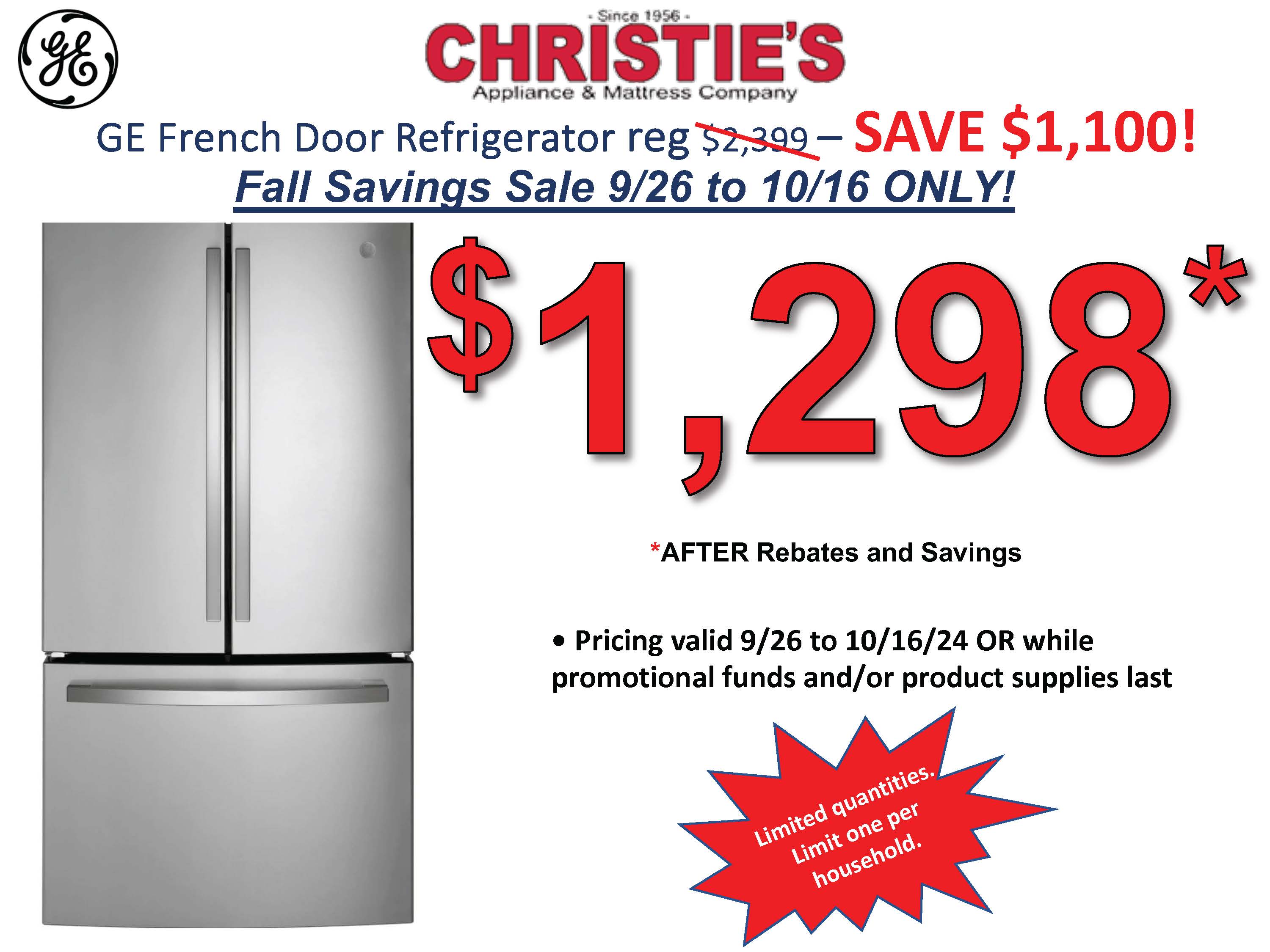 Labor Day - 4 Piece GE Kitchen Package - 8/22 - 9/11 only!