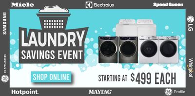 Laundry Savings Event - Starting at Only $499 - Shop Online
