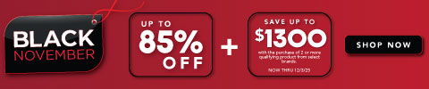 Black November - up to 85% off plus save up to $1300 with the purchase of 2 or more qualifying products from select brands - now through 12/3/25