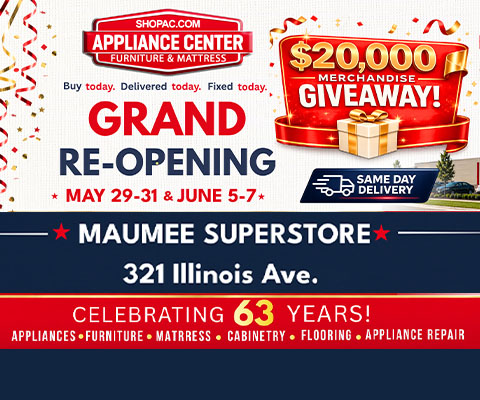 Grand Reopening - may 29-31 & june 5-7 - brand new showrooms - Maumee superstore - shop now