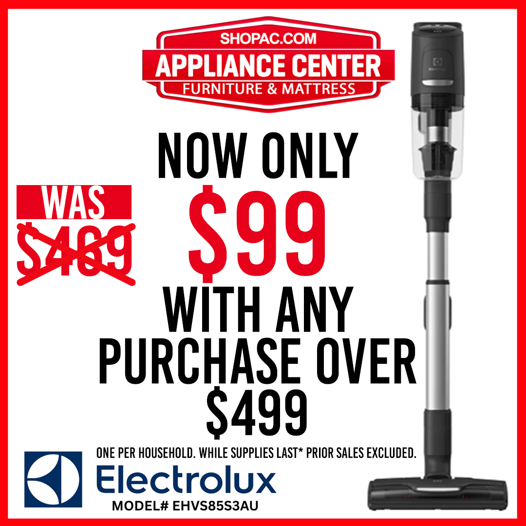 Electrolux Electrolux Ultimate800™ Granite Grey Standard Stick Vacuum Model# EHVS85S3AU Now Only $99 with any purchase over $499.(Was $469) One per household. While supplies last* Prior sales excluded.