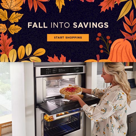 fall into savings. kitchen appliances on sale. start shopping