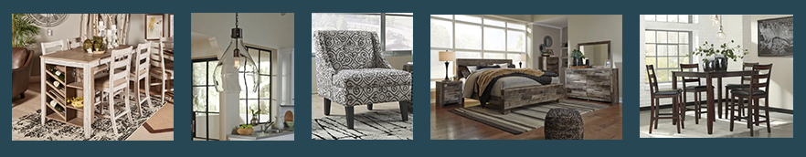 Dining table, a chair, a lamp, a bed, and a dining set