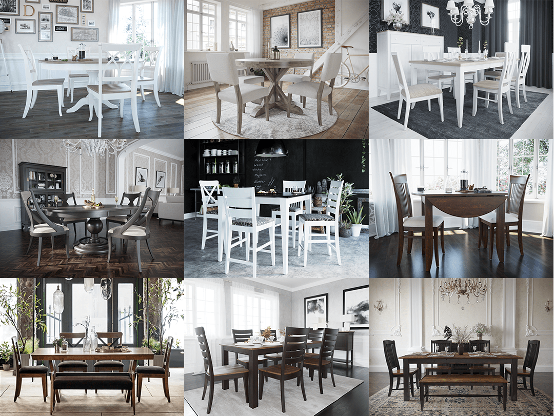 Dining room furniture collage