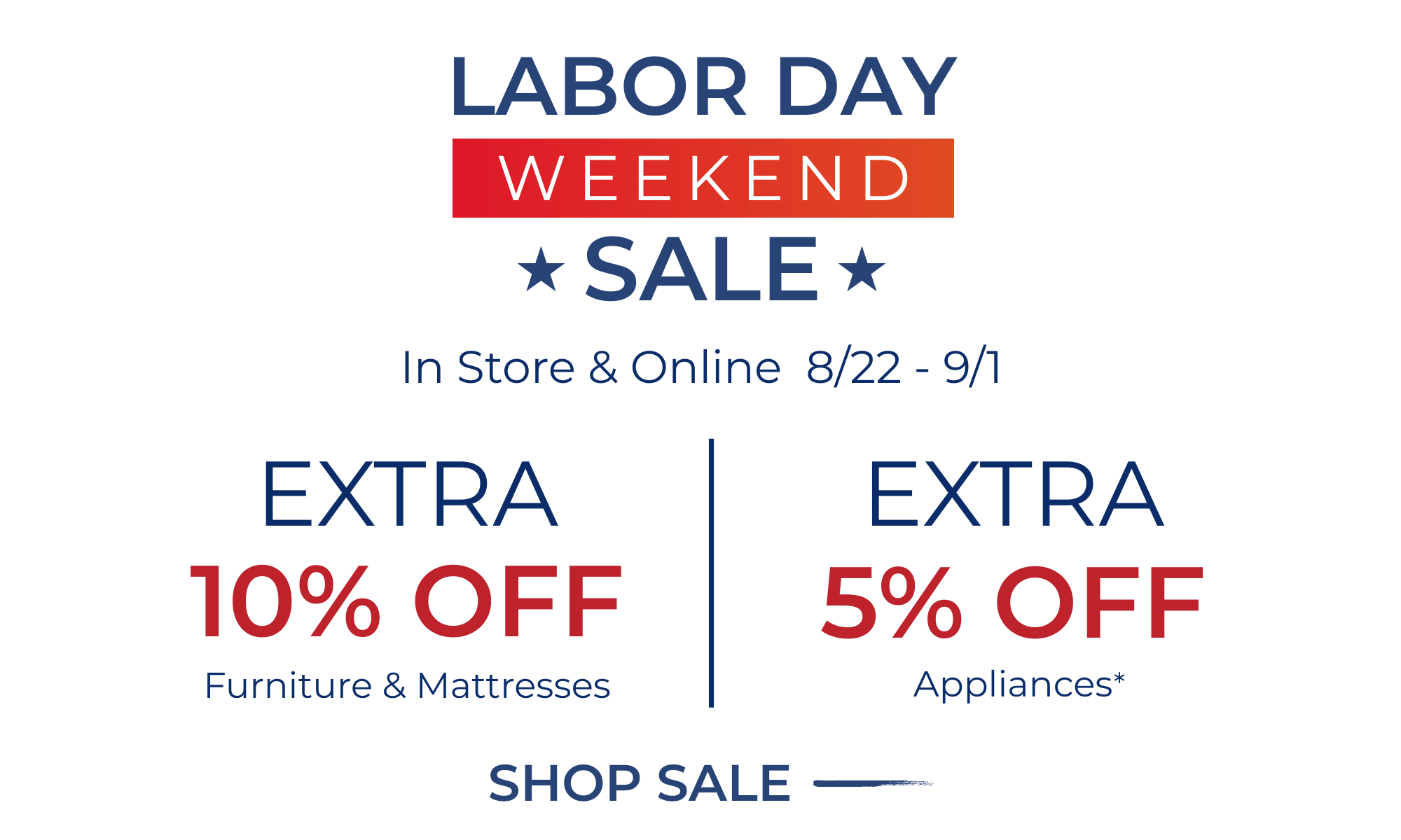 Labor Day Weekend Sale