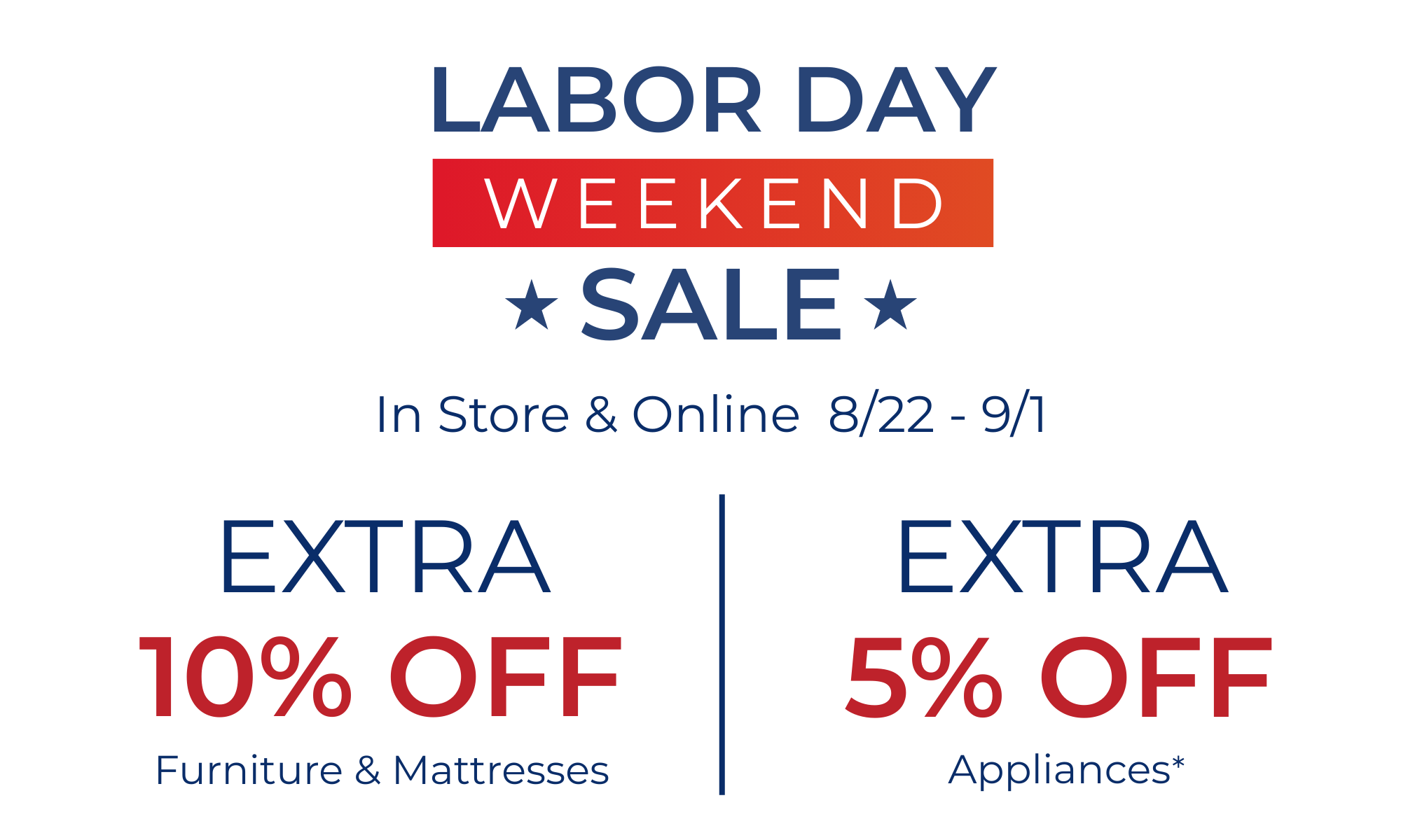 Labor Day Weekend Sale
