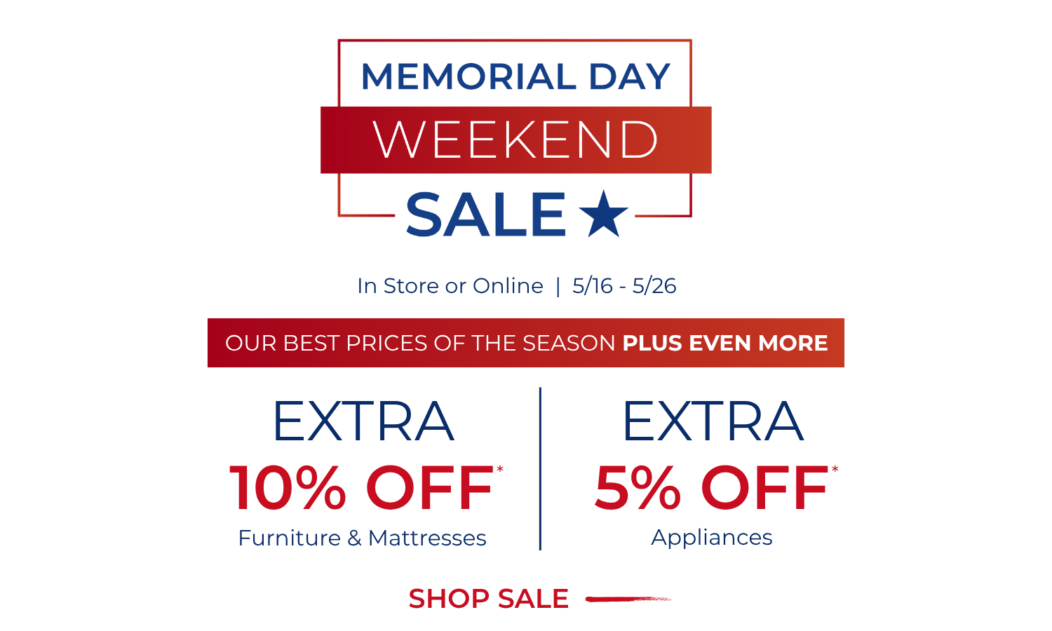 Memorial Day Weekend Sale