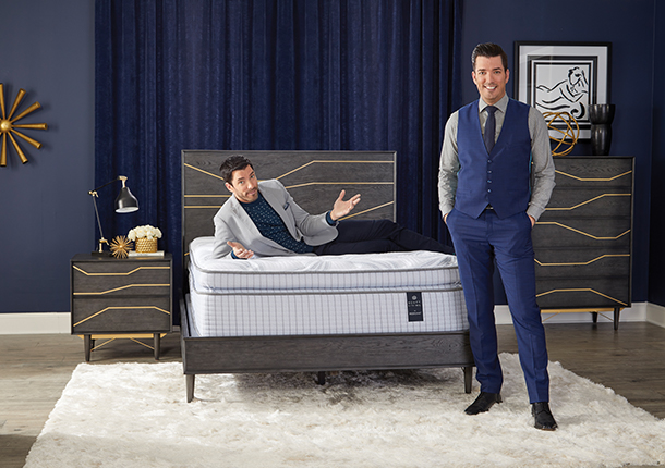 Scott Living brothers relax on one of their namesake beds