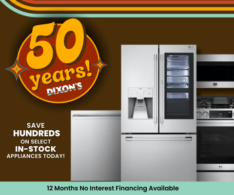50 year anniversary sale - 12 month no interest financing. save hundreds on select in-stock appliances today