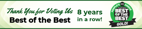thank you for voting us best of the best - 8 years in a row.
