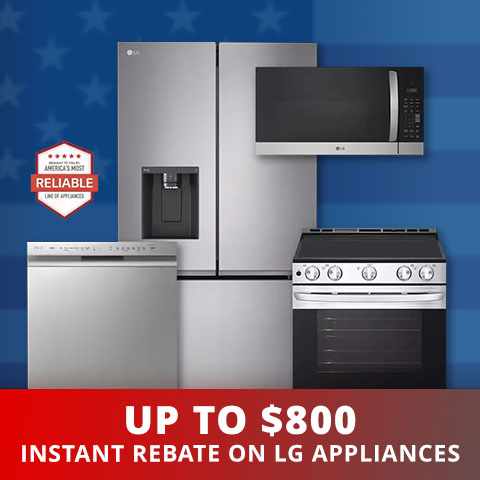 Up to $800 Instant Rebate on LG Appliances