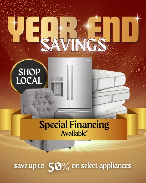Year End Savings. Save up to 50% on select appliances. Special Financing Available*.