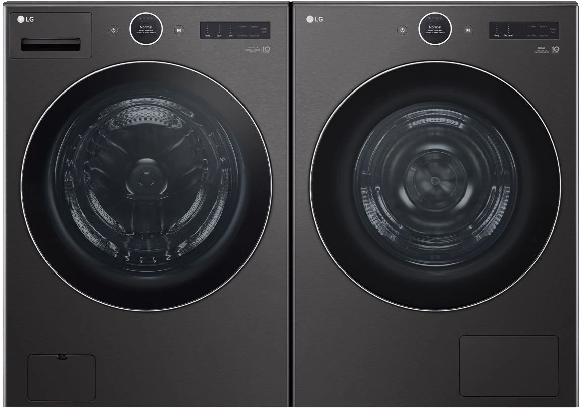 LG Brushed Black Front Load Laundry Pair