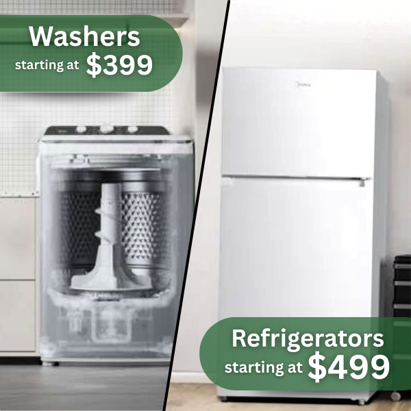 washers starting at $399. refrigerators starting at $499