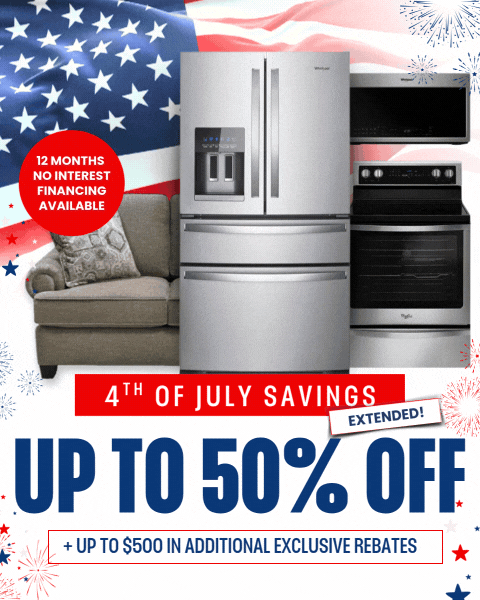 4th of july savings. Up to 50% off + up to $500 in additional exclusive rebatrs. 12 Months No Interest Financing Available. Shop Now