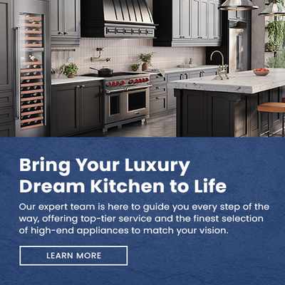 Bring your luxury dream kitchen to life - Our expert team is here to guide you every step of the way, offering top-tier service and the finest selection of high-end appliances to match your vision. 