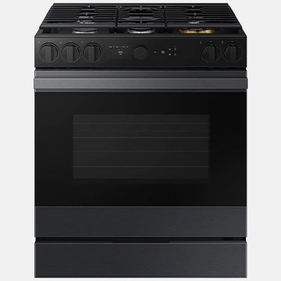 Samsung Bespoke 30-in Matte Black Steel Slide In Gas Range
