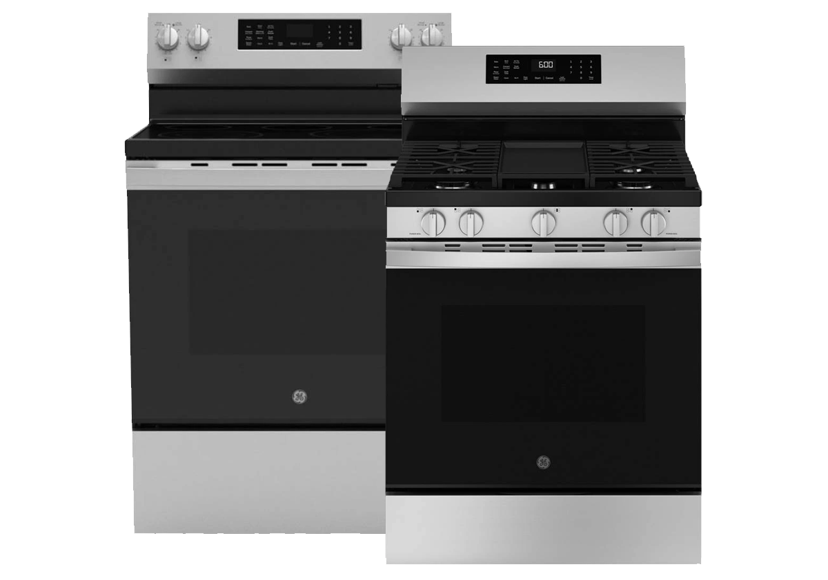 GE® 30'' Stainless Steel Freestanding Electric/Gas Range