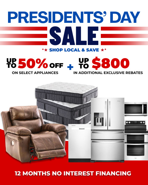 YPresidents Day Sale! Shop local & save Save up to 50% Off + up to $800 in additional exclusive rebates. 12 months interest