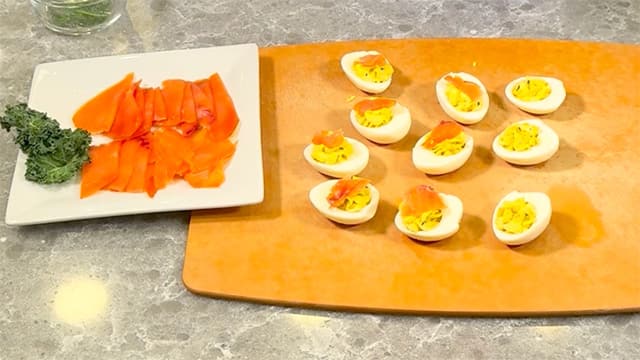 Salmon-Topped Deviled Eggs