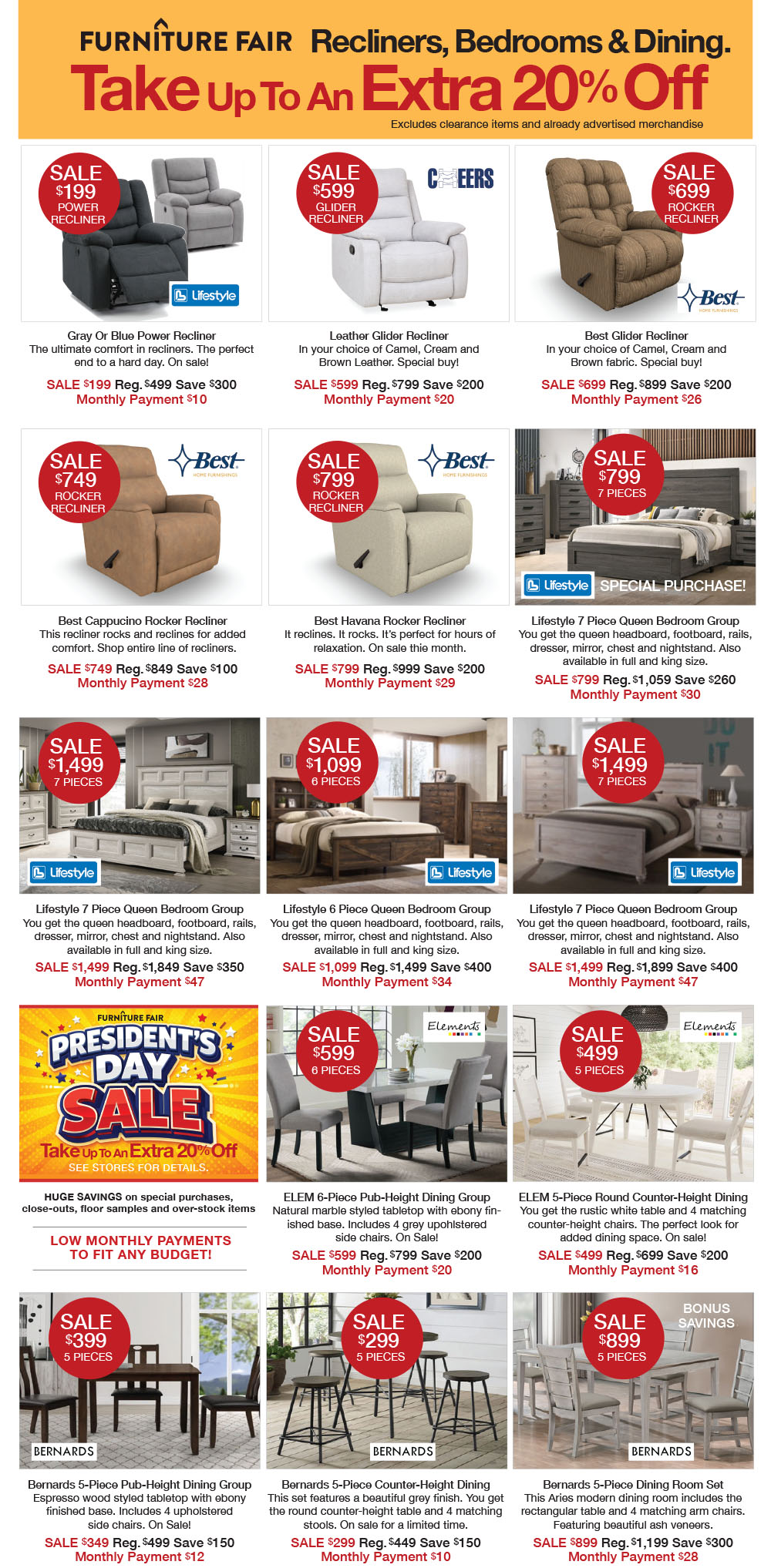 Presidents Day Sale - take up to an extra 20% off - shop now Page 4.