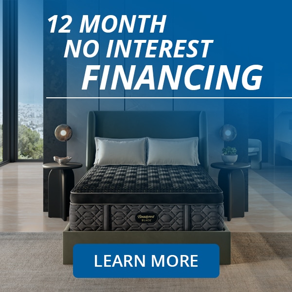 12 Month No interest financing on Beautyrest Black Mattresses