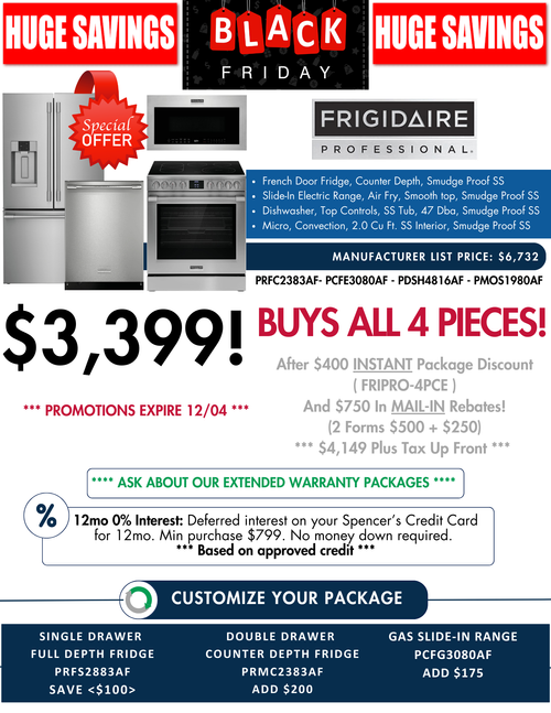 Frigidaire Professional Kitchen Package $3399 After Rebates