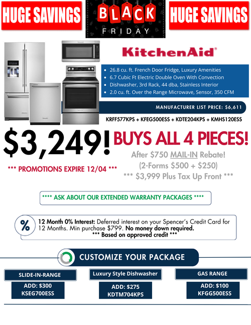 KitchenAid Kitchen Package $3249 After Rebate
