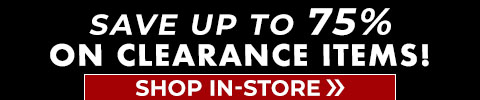 Save up to 75% on Clearance items