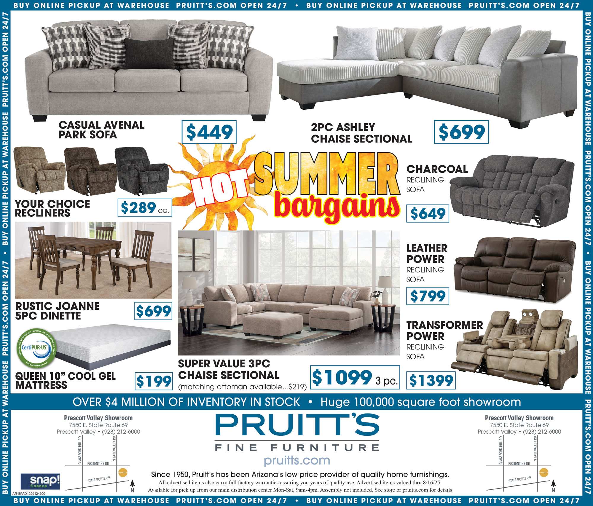 Current Ad - Pruitt's hot summer bargains.