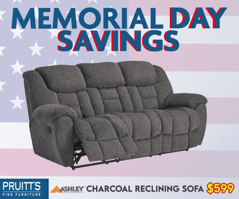 Memorial Day Sale - Ashley Charcoal Reclining Sofa - $599