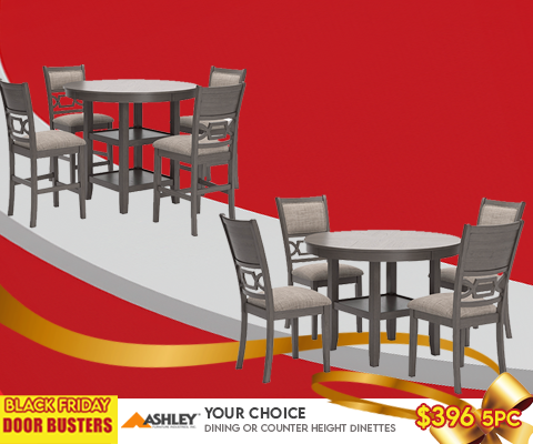 Black Friday Door Busters. Ashley Your Choice Dining or Counter Height Dinettes - $396 5PC