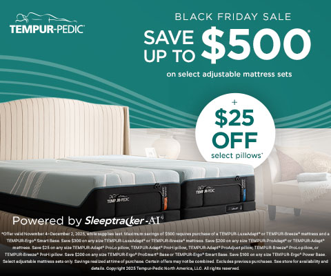Tempur-pedic Black Friday Sale Save up to $500 on select adjustable mattress sets* - Shop Now