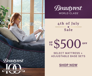 Beautyrest World Class July 4th Promo Block