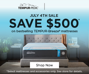 Tempur-Pedic July 4th Promo Block