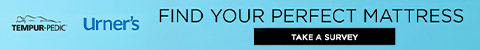 Tempur-pedic. Urners. find your perfect mattress. click to take a survey