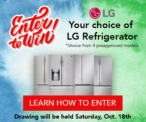 Enter to Win - Your choice of LG Refrigerator *choice from 4 preapproved models - learn how to enter to win