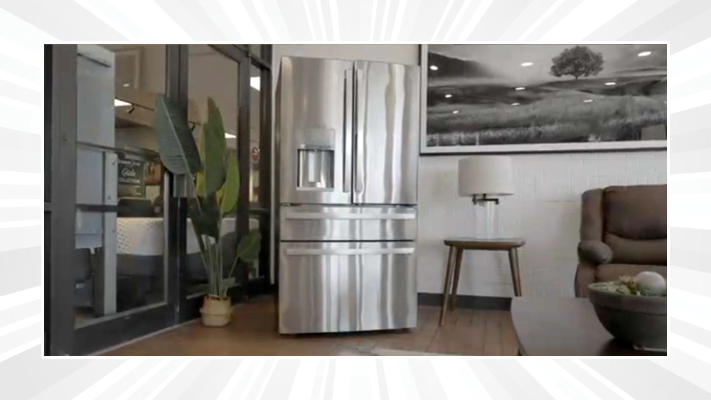 GE French Door Refrigerator in kitchen