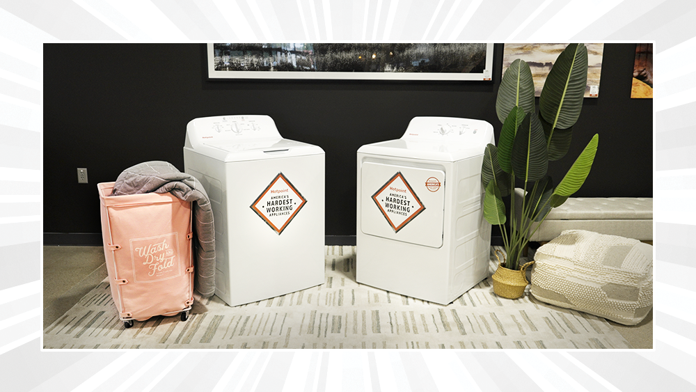 washer and dryer in a laundry room