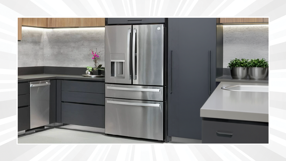 GE French Door Refrigerator in kitchen