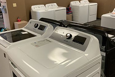 showroom of laundry appliances