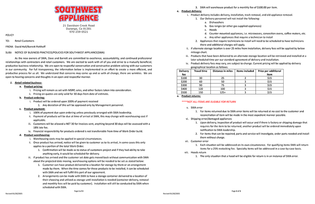 Retail Customer Policy