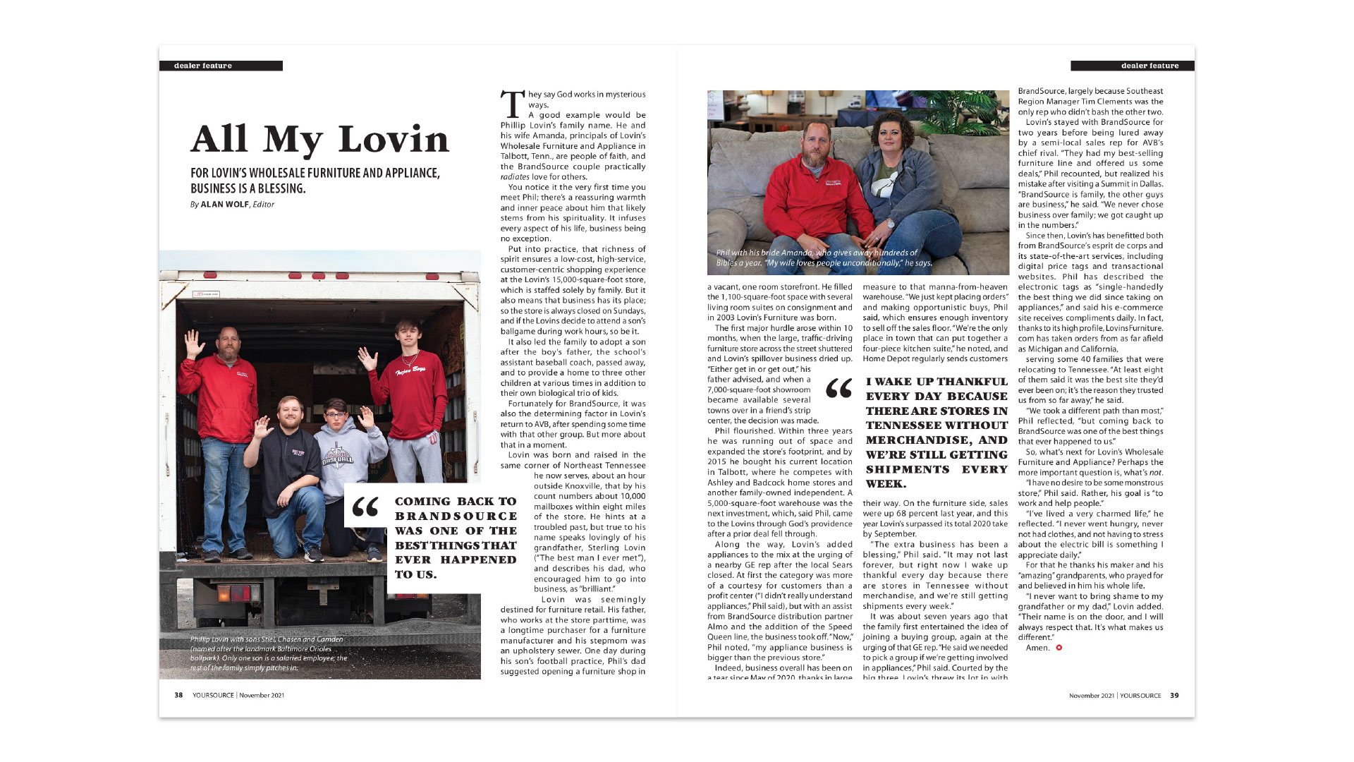 Article from Yoursource November 2021 featuring Lovin's Wholesale called All My Lovin