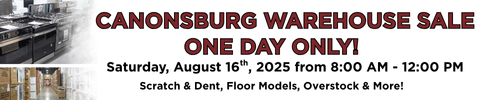 Canonsburg warehouse sale - one day only - saturday august 16th from 8am to 12pm - SHOP NOW