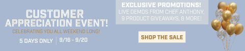 customer appreciation event - celebrating you all weekend long - 5 days only - 9/16 - 9/20 - Shop the sale