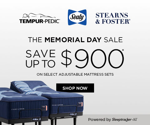 Tempur-Pedic, Sealy, Stearns & Foster The Black Friday Event. Save up to $900* on select adjustable mattress sets - Shop Now