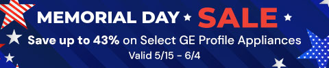 Memorial Day Sale - save up to 43% on select GE Profile Appliances
