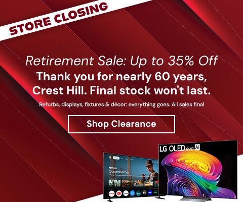 Toton's TV is retiring. Save up to 35% storewide, but don't wait. When it's gone, it's gone. Refurbs, displays, fixtures & décor: everything goes. All sales final
